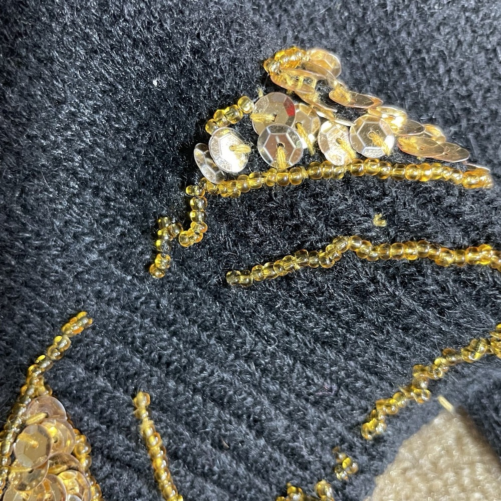 Cristina Vintage Sweater Sequins Beaded Silk Nylon Angora Mardi Gras - Picture 9 of 10